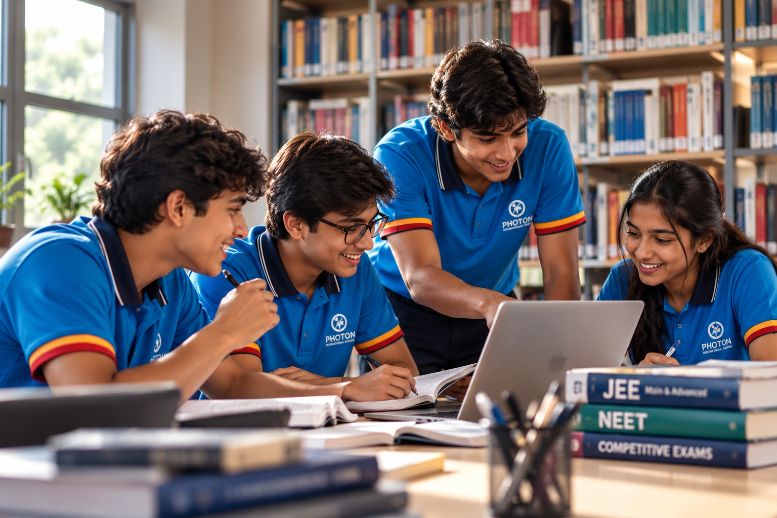 Students preparing together for competitive examinations